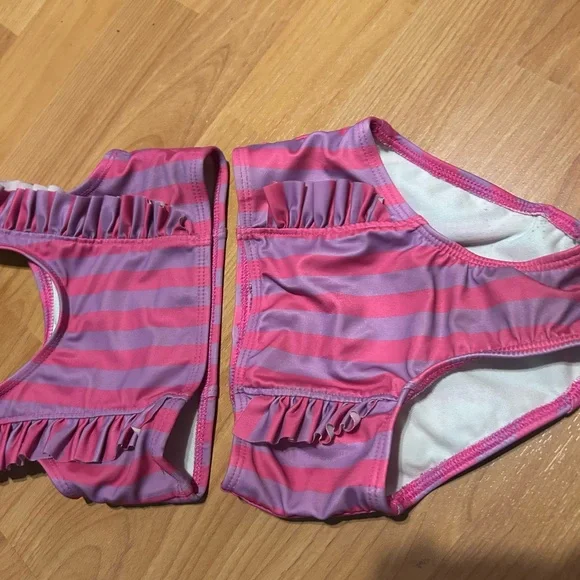 Cat & Jack Pink and Purple Striped Bikini Infant Toddler 18 months - Picture 6 of 6